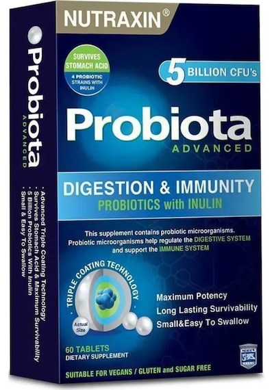 Nutraxin Probiota Advanced - Probiyotik Takviyesi 60 Tablet - Üç Katmanlı Teknoloji