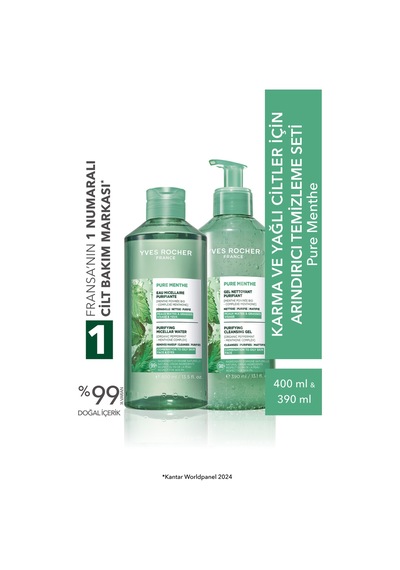 Yves Rocher Karma Ve Yağlı Ciltler İçin Arındırıcı Temizleme Seti-micellar Su 400 Ml & Yüz Yıkama Jeli 390 Ml