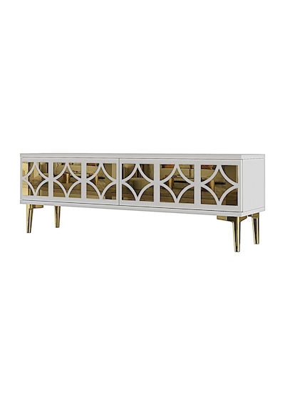 Tsa1236bg - Öztv120 Tv Stand, Tv Sehpası Beyaz - Gold 120cm