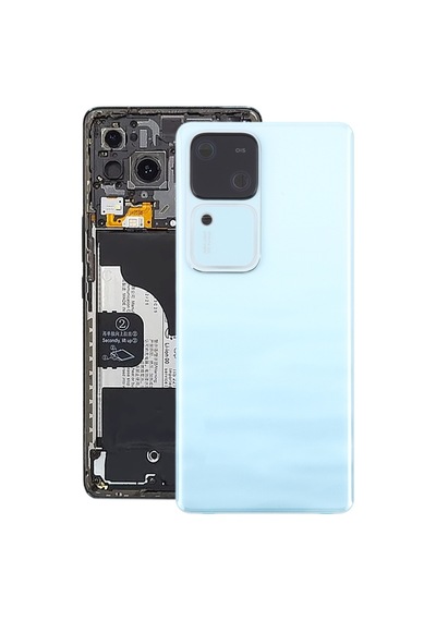 Vivo V30 Beyaz Kamera Camlı Arka Cam Batarya Pil Kapağı Telefon Arka Kapak 23120954