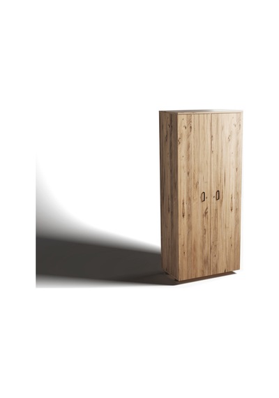 Ahşap 2 Kapaklı Dolap 50x47x190 Cm Şık Ve Kullanışlı Kahverengi