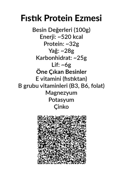 Proteinli Fıstık Ezmesi Muz Fıstık Proteini, Maca Kökü Tozu İle 325 Gr