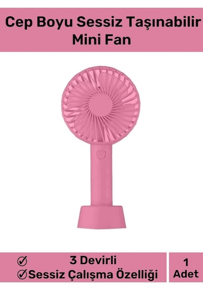 Özel Üretim Usb Şarjlı 3 Kademeli Sessiz Taşınabilir Mini Fan Pervaneli Soğutucu Küçük Vantilatör