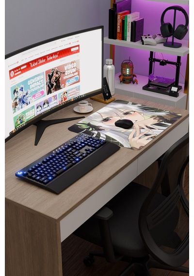 Re Zero Kaymaz Dikişli Kauçuk Oyuncu Mousepad V5 - 48x40 Xl Gaming Mouse Pad Fare Altlığı