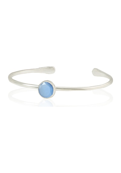 Kadir Jewellery Zirkon Taşlı Ayarlanabilir 925 Ayar Gümüş Kaplama Bilezik Mavi