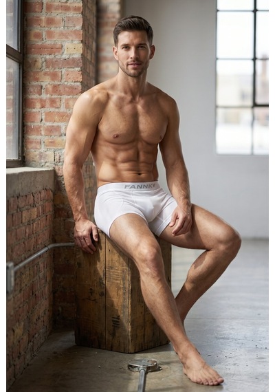Fit Women Erkek Trend Nefes Alan Relaxed Beyaz Boxer