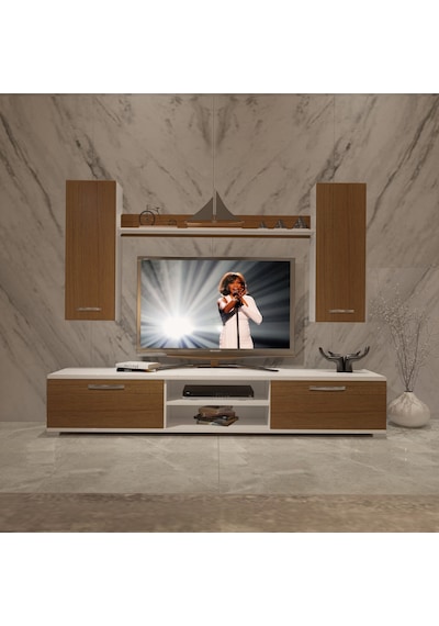 Decoraktiv Eko 5d Mdf Dvd Tv Ünitesi Tv Sehpası Beyaz - Ceviz