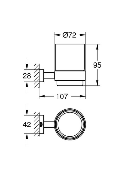 Grohe Essentials Cube Tutamaçlı Cam Fırçalık, Krom, 40755001 Krom