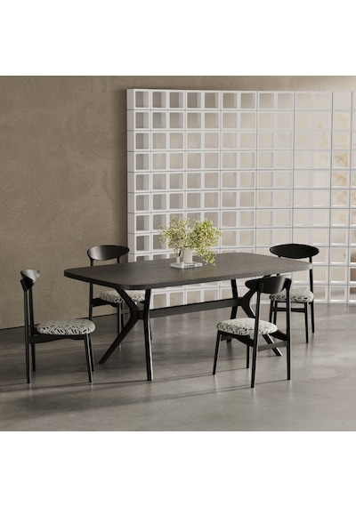 Bosco Pergel Ahşap Mutfak Masası 90x160 Siyah