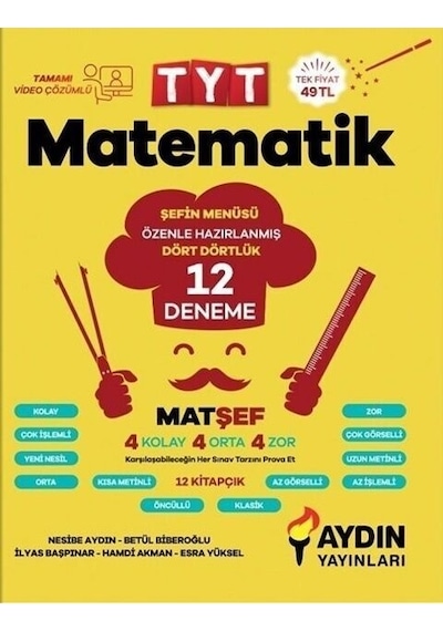 TYT Matematik 12 Deneme -  Aydın Yayınları