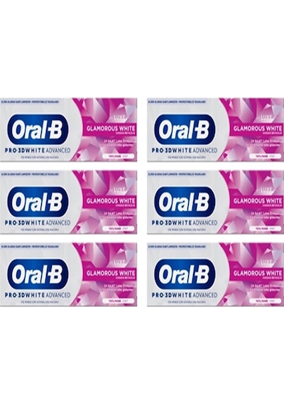 Oral-B Pro 3D White Advanced Luxe Glamorous Diş Macunu 6 x 75 ML