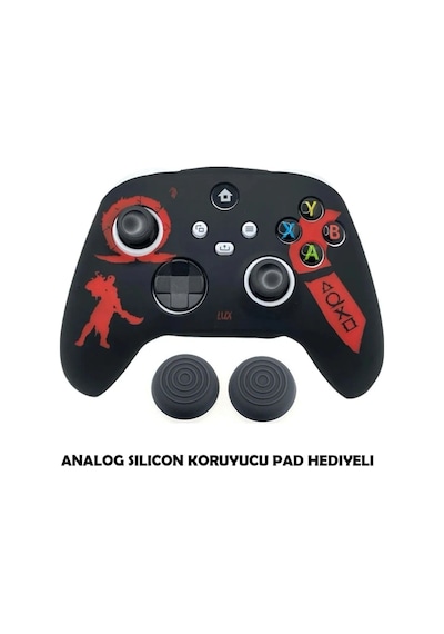 Xbox Series S/seris X 9.nesil Uyumlu Desenli Oyuncu Kolu Silikon Kılıf +analog Silikon God Of War