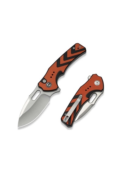 Civivi Vexron Milled Orange & Black G10 Handle Satin Finished 14c28n Blade Kamp Çakı Turuncu