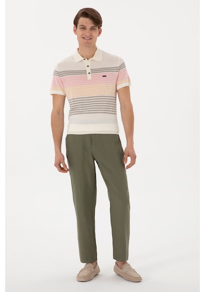 U.S. Polo Assn. Erkek Slim Fit Polo Yaka Vizon Tişört 50299410-VR052