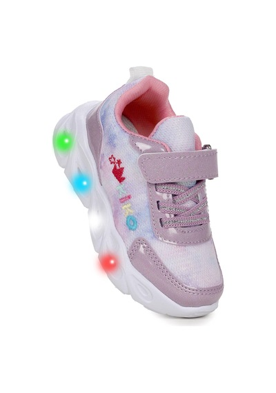 Kiko Kids Teno Cırtlı Işıklı Kız Bebek Spor Ayakkabı Lila