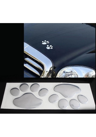 4 Adet 3D Kabartmalı Patisi Sticker Araba Aksesuarı