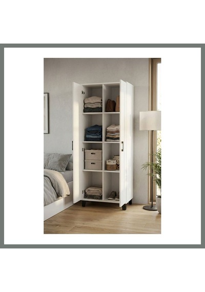 Bezos 8 Gözlü Kiler Dolabı Beyaz 70 Cm Mmbz