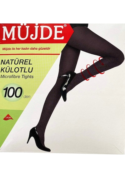 Müjde 3 Adet Siyah 100 Denye Kalın Külotlu Çorap Opak Naturel Esnek Çok Renkli