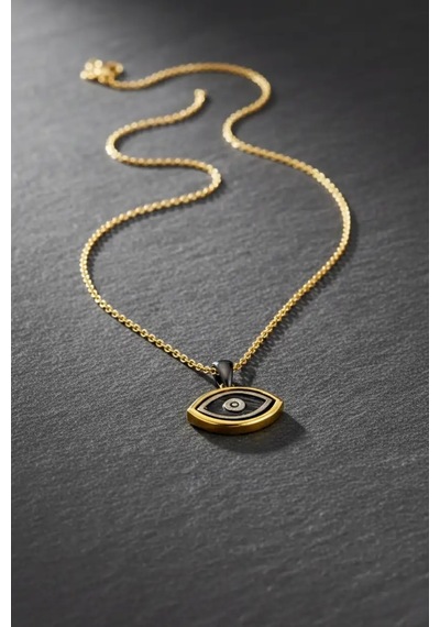 G&a Jewels - Derin Bakış - 925 Ayar Oksitli Yaldız Altın Kaplama Gümüş Kolye Altın - Gümüş 40+5 Cm G&a Jewels - Derin Bakış - 925 Ayar Oksitli Yaldız Altın Kaplama Gümüş Kolye Altın - Gümüş 40+5 Cm