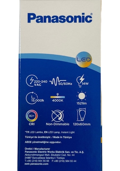 Panasonic 14w 100w 4000k Günışığı E27 Duylu Led Ampul 10 Adet