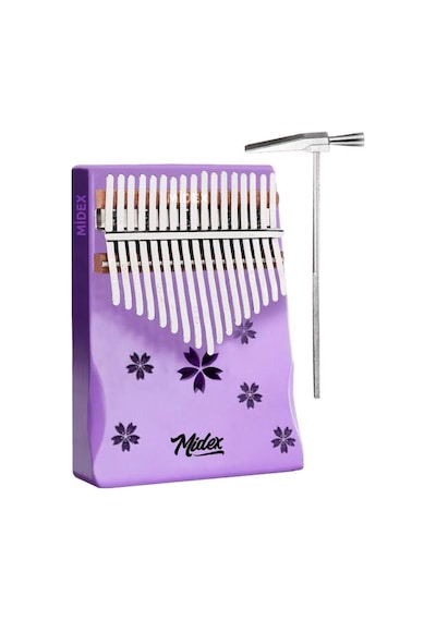 Midex Klx-870 Mor Renk Yüksek Kaliteli Ahşap Kalimba 17 Tuşlu Full Set