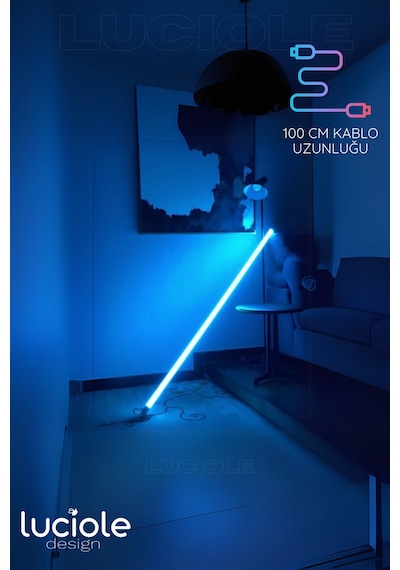 Rgb Led Strip Tube Light Lambader Uzaktan Kumandalı Işık Lamba Ampül Aydınlatma Renkli Animasyonlu6