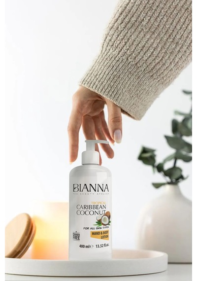 Bianna El Ve Vücut Losyonu - Hindistan Cevizi Özlü Nemlendirici El Ve Vücut Kremi - 400ml