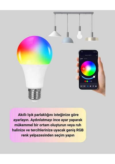 Hubrendy Kargo 9 Watt Beyaz Işık Ve Renk Ayarlı Akıllı Led Ampul Diğer