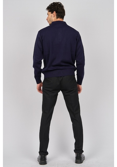 Pave Erkek Polo Yaka Yün Kazak 4358104 Indigo Indigo İndigo