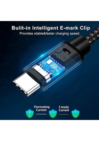 Force 100w Type-c To Type-c Usb 3.1 Gen2 10 Gbps 4k 60hz Hızlı Şarj Data Ve Görüntü Aktarım Kab Standart