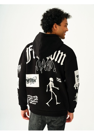 LOFT Oversize Erkek Sweatshirt Lf2037224 Q1.v1 Siyah