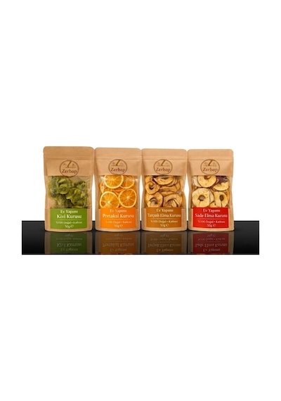 4 Lü Karma Meyve Kurusu Seti - Sade Elma, Tarçınlı Elma, Kivi, Portakal 4 X 50 G 200 G