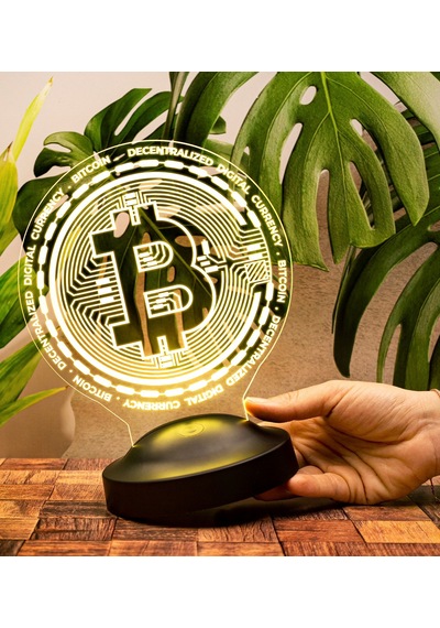 Bitcoin Led Masa Lambası, Bitcoin Hediye, Bitcoin Para Şeklinde Lamba, Kripto Dekoratif Aydınlatma