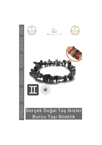 Bileklik Doğal Taş Ayarlanabilir Esnek Su Geçirmez Hediye İkizler Burçları Burç Unisex Bileklik Çok Renkli
