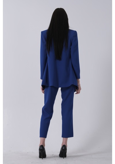 Feminist Saks Blazer Ceket Pantolon İkili Takım 0106305.26 Saks