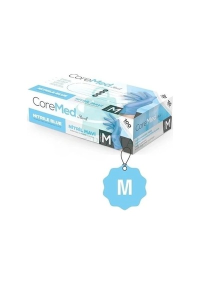 Core Med Mavi Nitril Eldiven M Beden Pudrasız 2 Kutu
