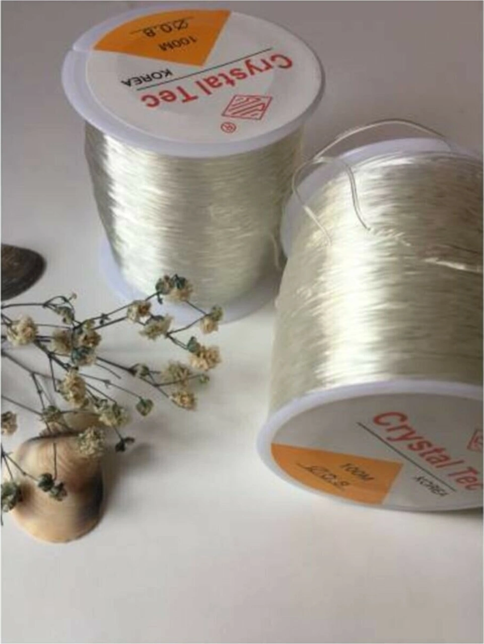 100 Metre Silikonlu Esnek Lastik Misina - 0.8mm Kalınlığında Şeffaf Lastik Misine