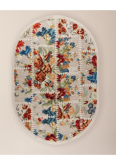 Madame Coco Flavigny Oval Halı - Koyu Bej/kahverengi - 160x230 Cm 8684427189771 Çok Renkli