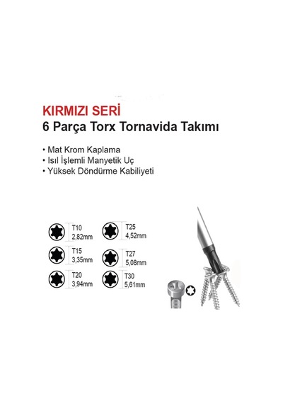 Mega 6 Parça Torx Tornavida Takımı