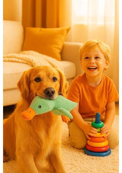 Busstier Köpek Oyuncağı Ördek Şekilli Peluş Sesli Ve Hışırtılı Da