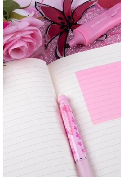 Note Defter 15 X 21 Cızgılı Desenli Seker Pembe Genel