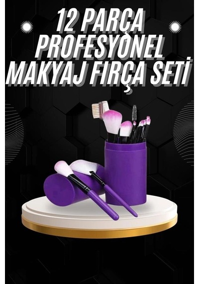 12 Parça Profesyonel Makyaj Fırçası Far Fırçası Allık Fırçası Yumuşak Kıllı 87485884