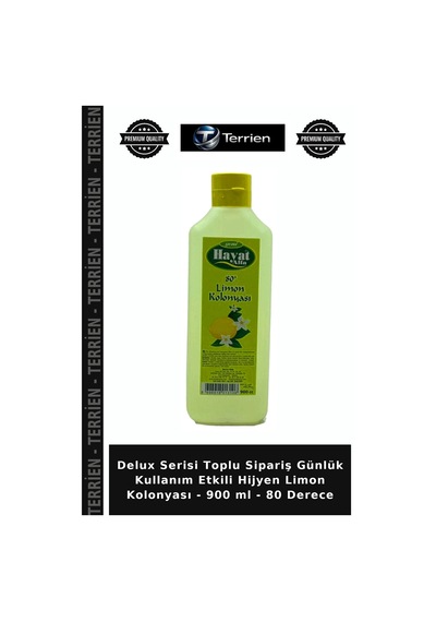 Delux Serisi Toplu Sipariş Günlük Kullanım Etkili Hijyen Limon Kolonyası - 900 Ml - 80 Derece