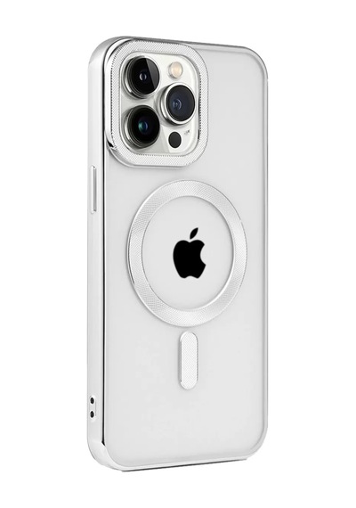 Newface Apple İphone 15 Pro Kılıf Kronos Magsafe Kapak - Gümüş