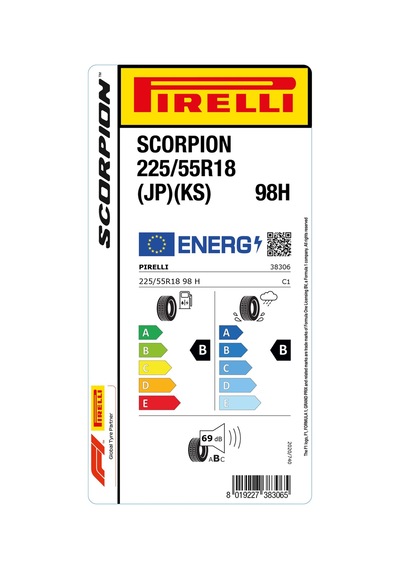 Pirelli 225/55 R18 98H (JP)(KS) Scorpion Yaz Lastiği 2023 Üretim