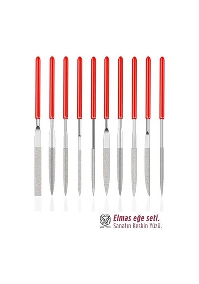 Mey İthalat 10'lu Profesyonel Elmas Eğe Seti Hassas Metal Ahşap Cam İşleme Törpüsü 722921