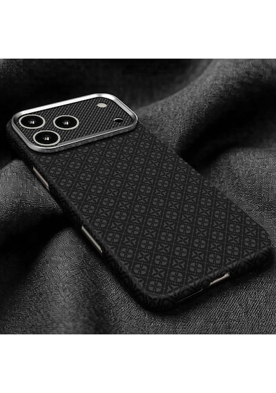 Apple iPhone Uyumlu 17 Pro Max Kılıf Magsafe Şarj Özellikli Premium Retro Çiçek Desenli Kamera Ve Lens Korumali Velix Sert Pc Kapak Siyah