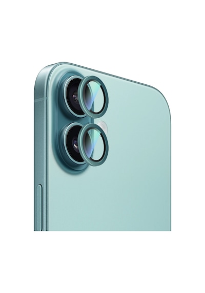 Apple Uyumlu   iPhone 16 Plus Caseworld Alloy Serisi Oleofobik Anti Reflective Kamera Lens Koruyucu Yeşil