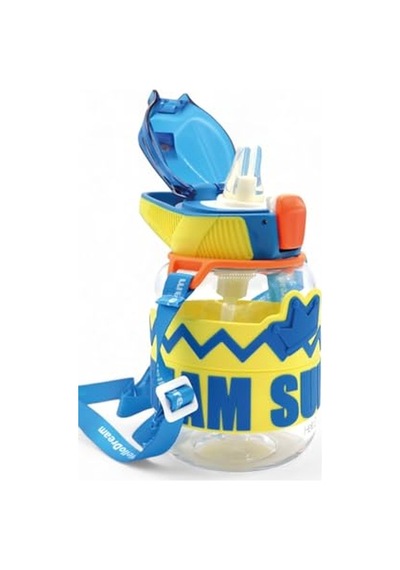 King Tritan Pipetli Suluk, 620 Ml, Lacivert, Boyun Askılı Okul Çocuk Suluğu, Bpa İçermez Genel