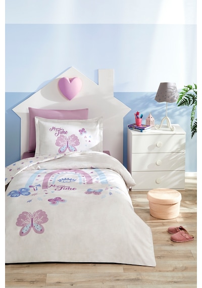 Özdilek Magical Time Tek Kişilik Lastikli Fitted Çarşaf Nevresim Takımı Lila